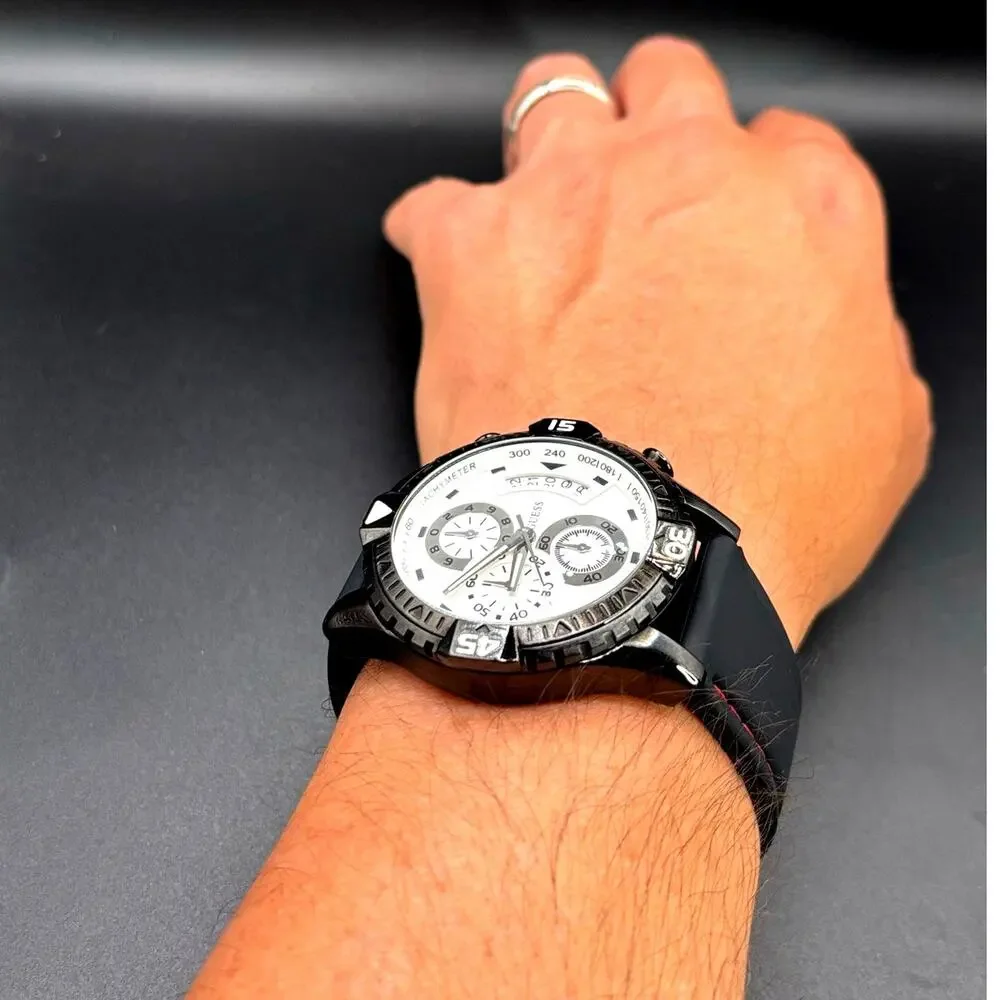 Guess Chronograph U15067G1 Men’s Black White Watch 45mm